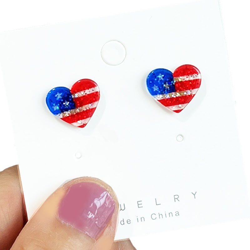 Wholesale Independence Day Small Exquisite Shiny Bright Earrings