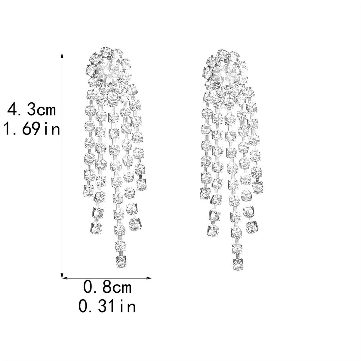 Wholesale Full diamond tassel earrings  colorful earrings