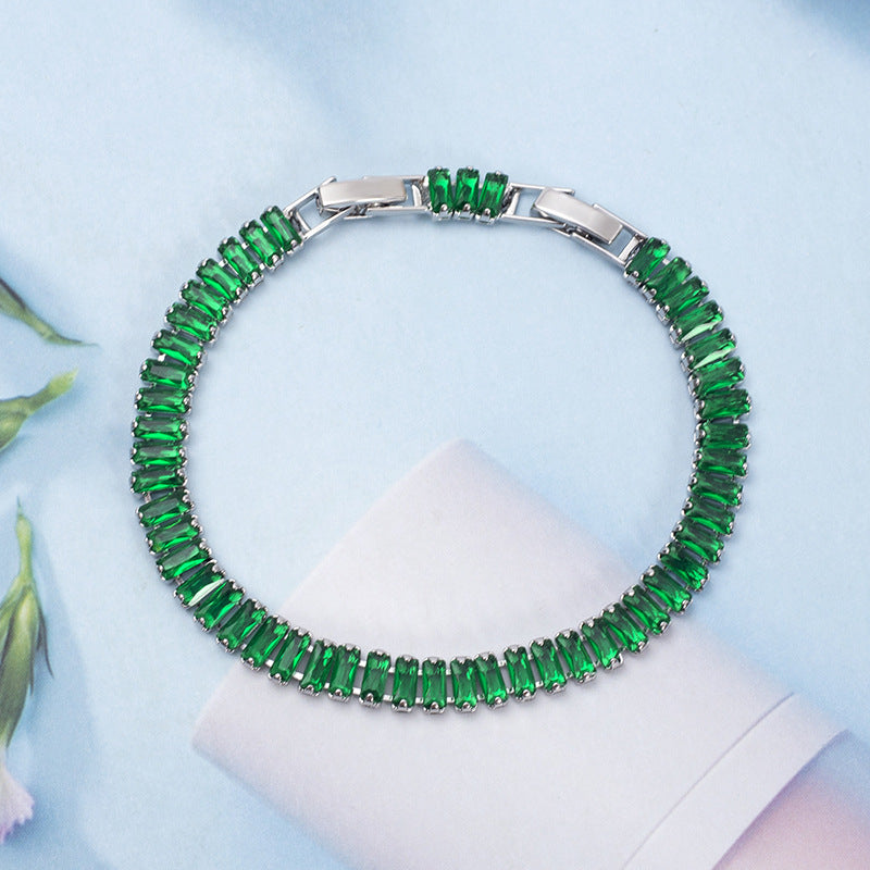 Wholesale Colorful Zircon Full Diamond Claw Chain Colorful Rice Beads Bracelet ACC-BT-Jiay003