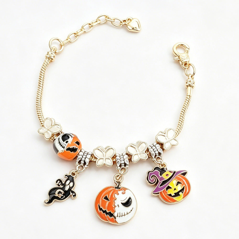 Wholesale Gold Alloy  Beaded Pendant Bracelet DIY Cartoon Charms Unisex Fashion Jewelry Accessory Party Gift