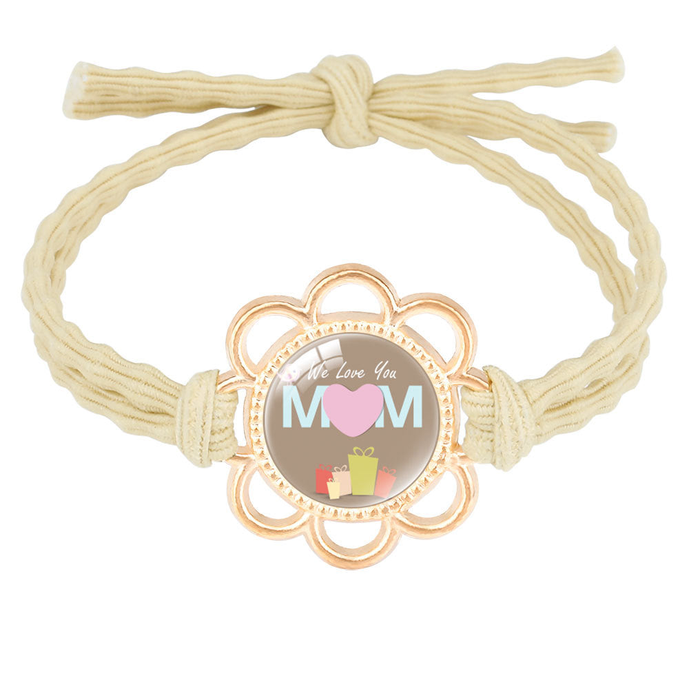 Wholesale mother's day jewelry hair rope bracelet dual-purpose alloy Mom