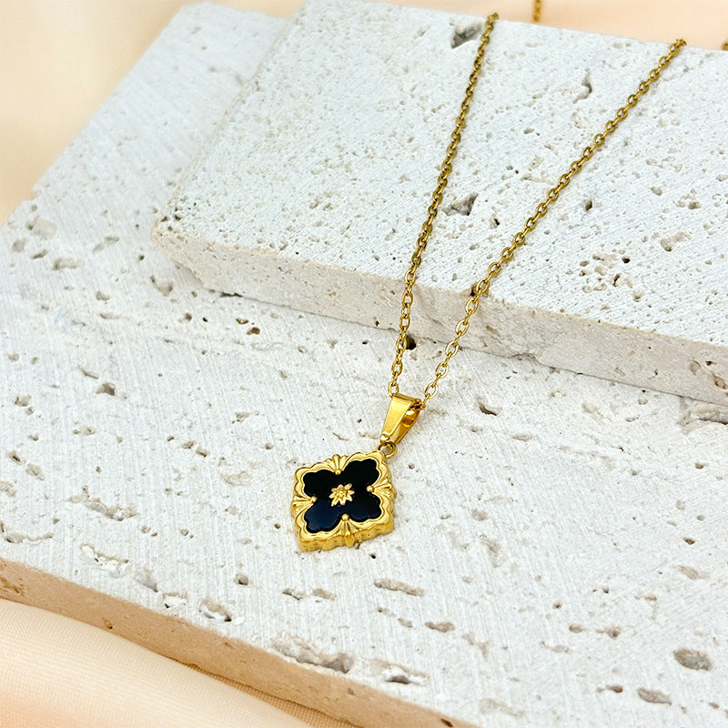 Wholesale Shell Four Leaf Flower Necklace ACC-NE-Xiangou003