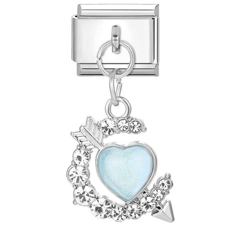 Wholesale Italian Charm Bracelet 9mm DIY Splicing Removable Titanium Steel  Love Bow Composable Bracelet