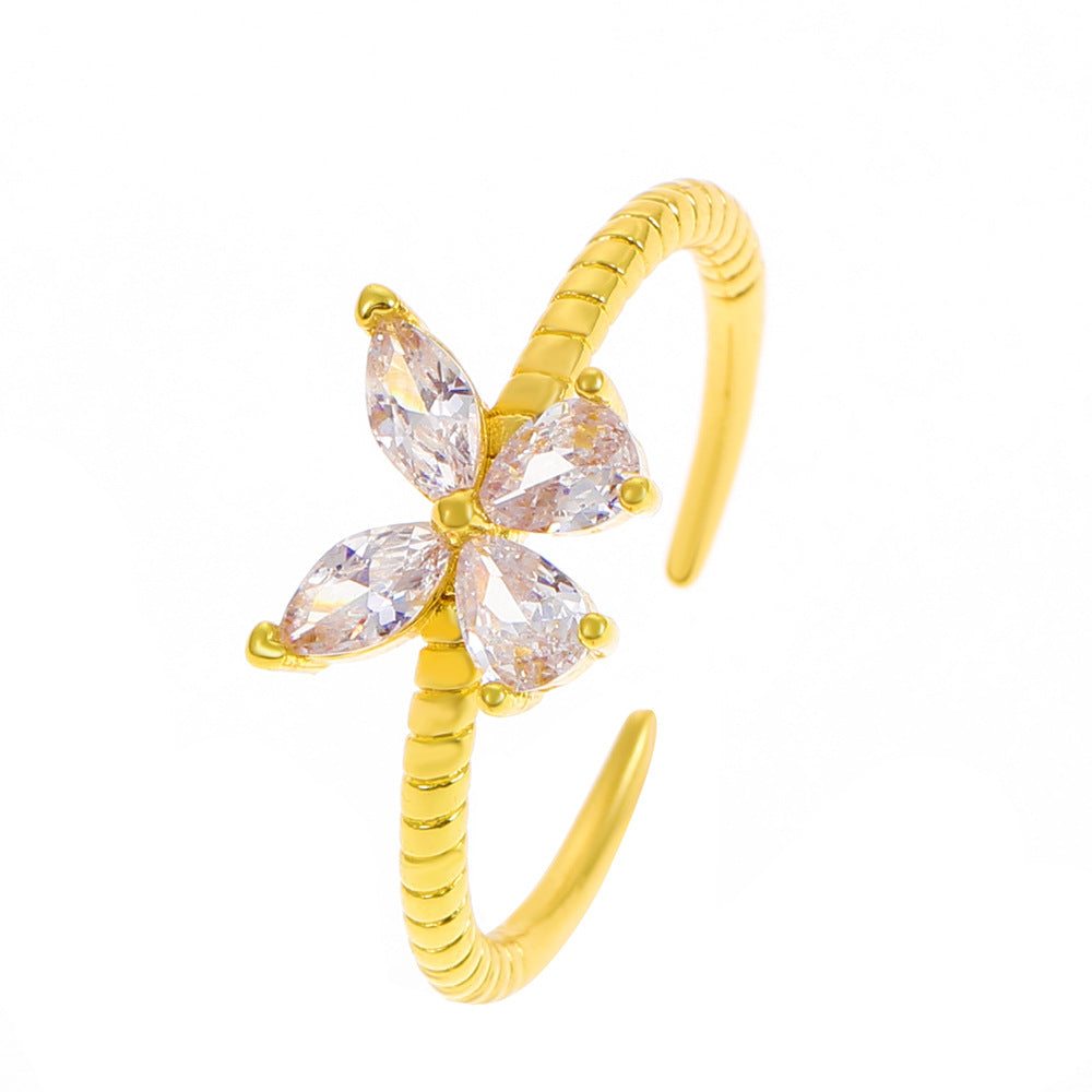 Wholesale Heart Shaped Rhinestone Adjustable Open Ring Chic Women S Fashion Jewelry Accessory For Party Gift