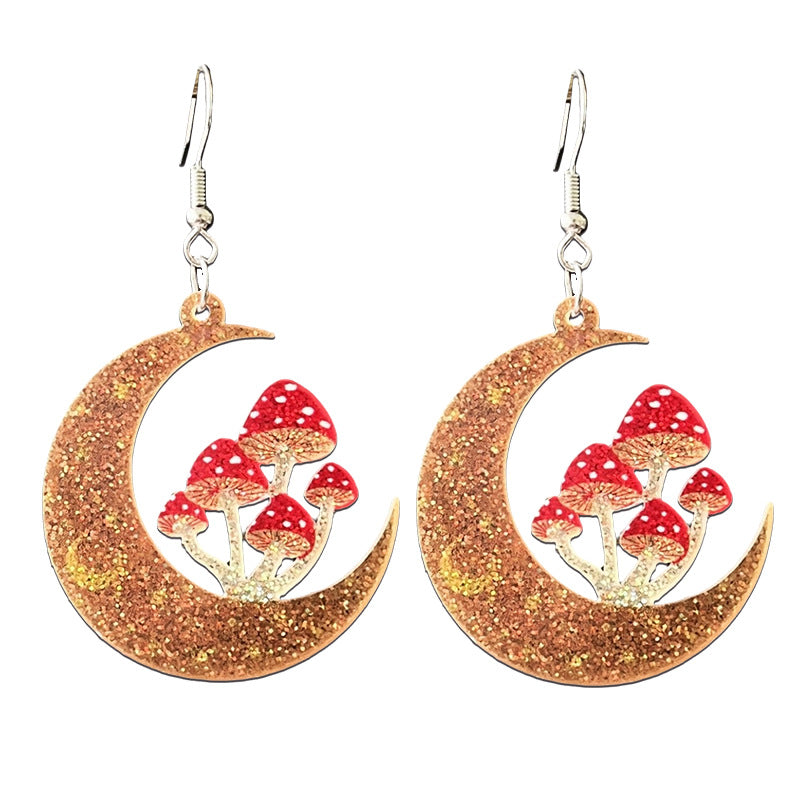 Wholesale 2pcs Acrylic Easter Glitter Bunny Earrings