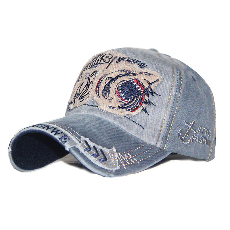 Wholesale Chic Red Distressed Cotton Baseball Cap With Embroidered Letter Adjustable Dome Hat For Everyday Use