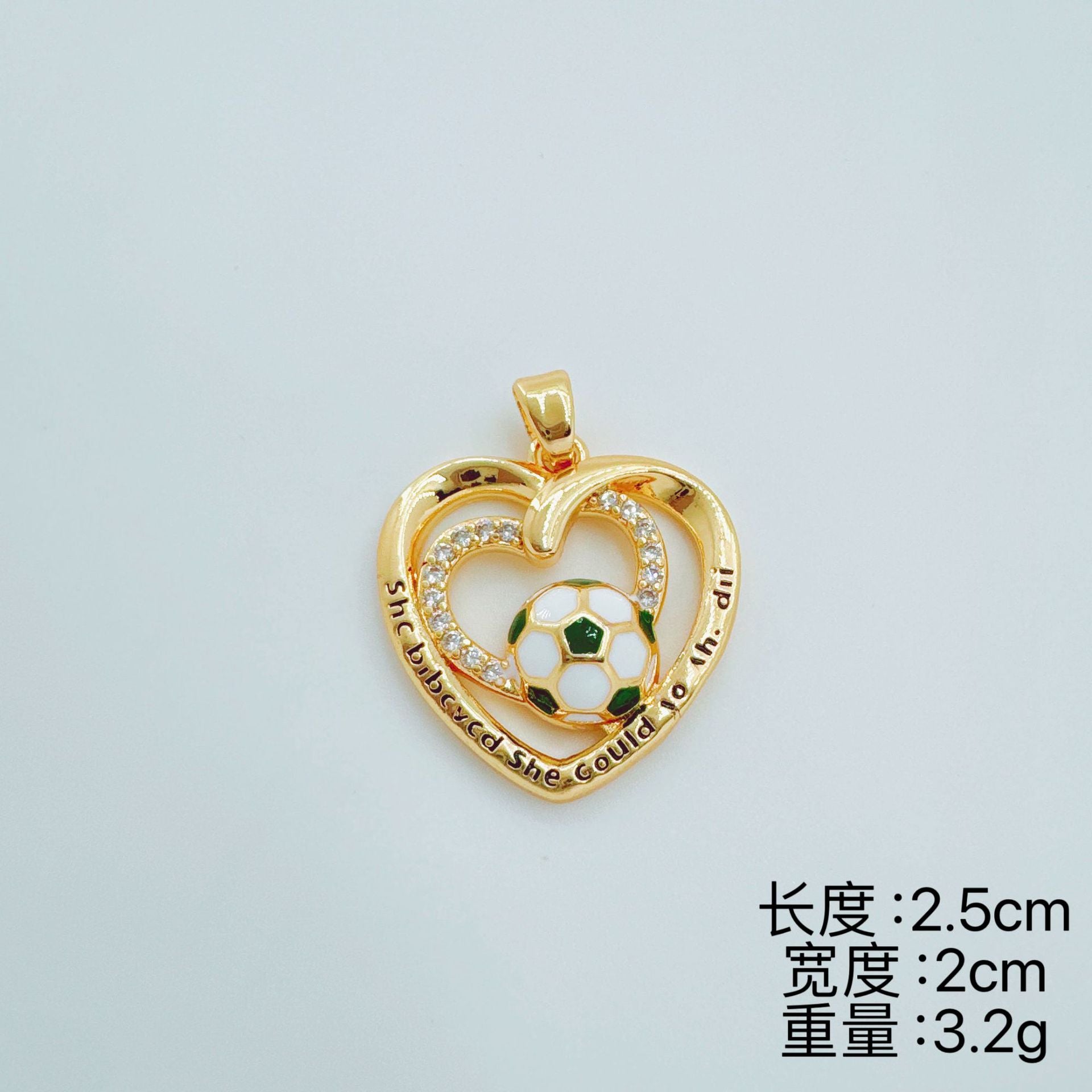 Wholesale World Cup Soccer Heart shaped Hollow Pendant