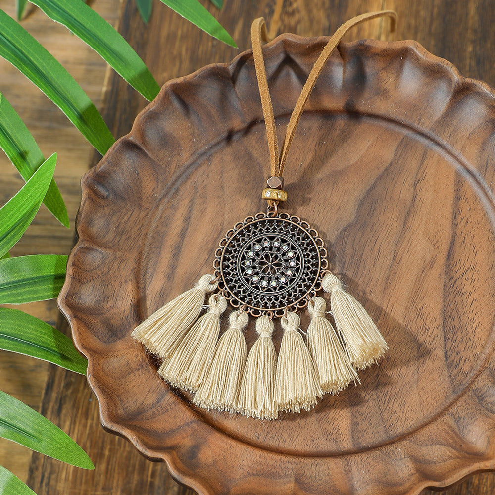 Wholesale Hot sale long necklace bohemian style tassel flower pendant ethnic style retro necklace