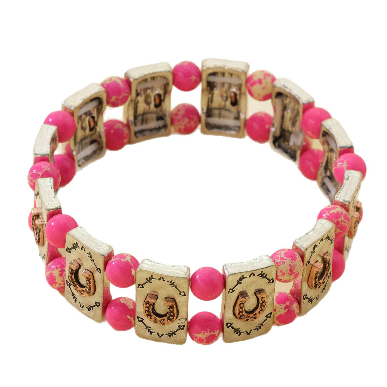Wholesale Vintage Geometric Elastic Bead Bracelet,  Zinc Alloy,  Everyday Jewelry Accessory