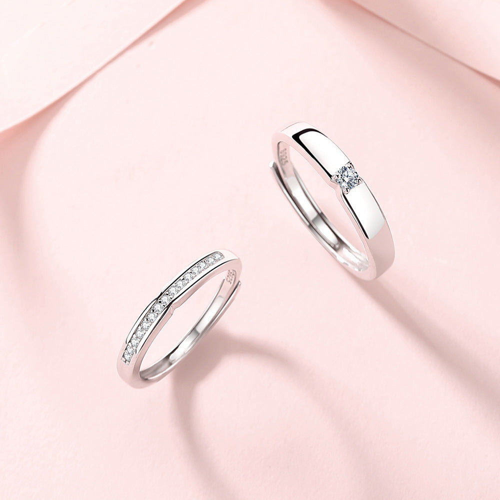 Wholesale S925 sterling silver flash diamond open ring