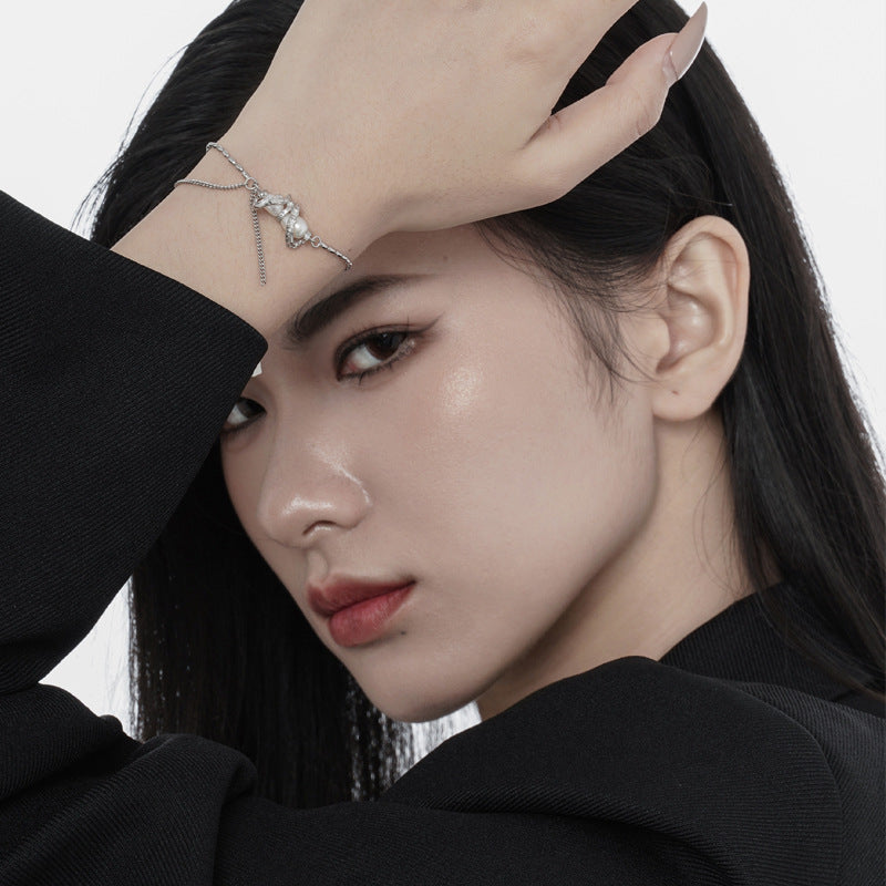 Wholesale S925 Sterling Silver Light Luxury Pearl Bracelet ACC-BT-YWE004