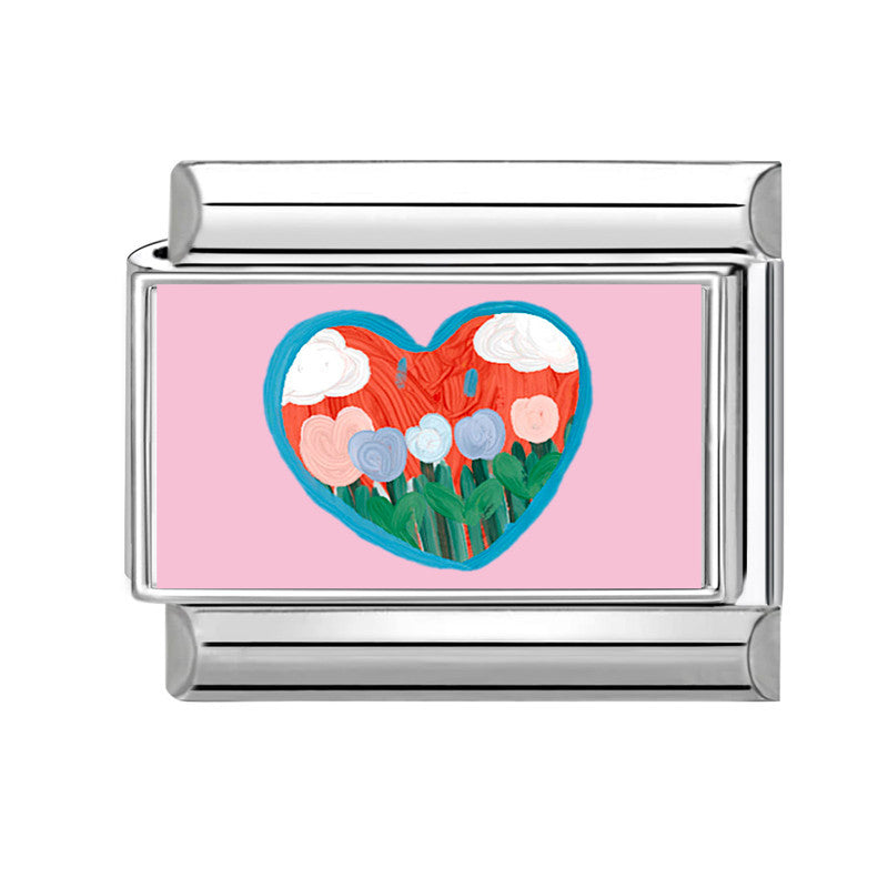 Wholesale 9mm Italian Charm Starter Bracelets DIY Heart Series Stainless Steel Composable Bracelet