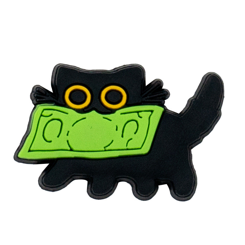 Wholesale 100pcs Random Black Cat Shoes Accessories Shoes Charms