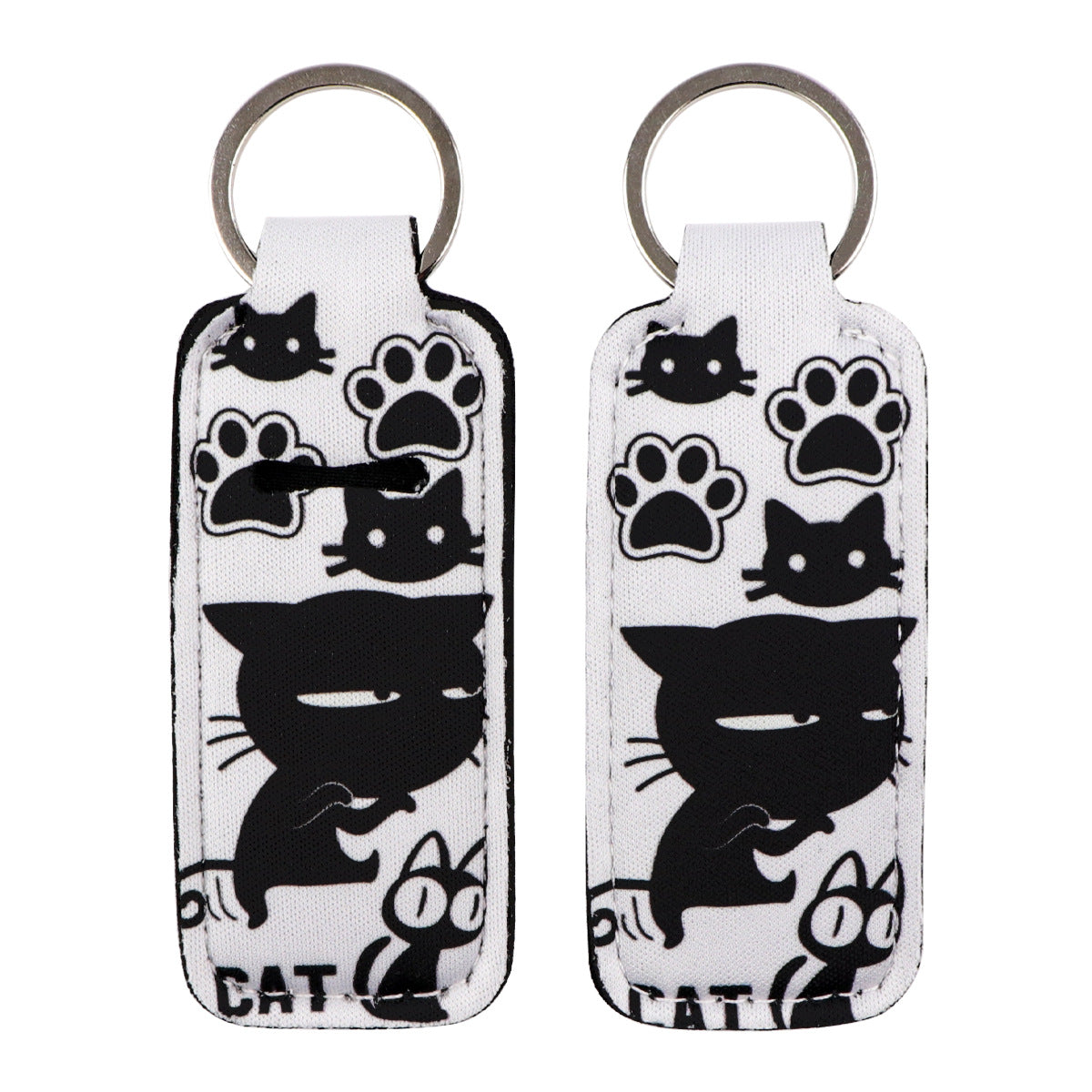 Wholesale 6pcs Cartoon Cat Lipstick Case Keychain