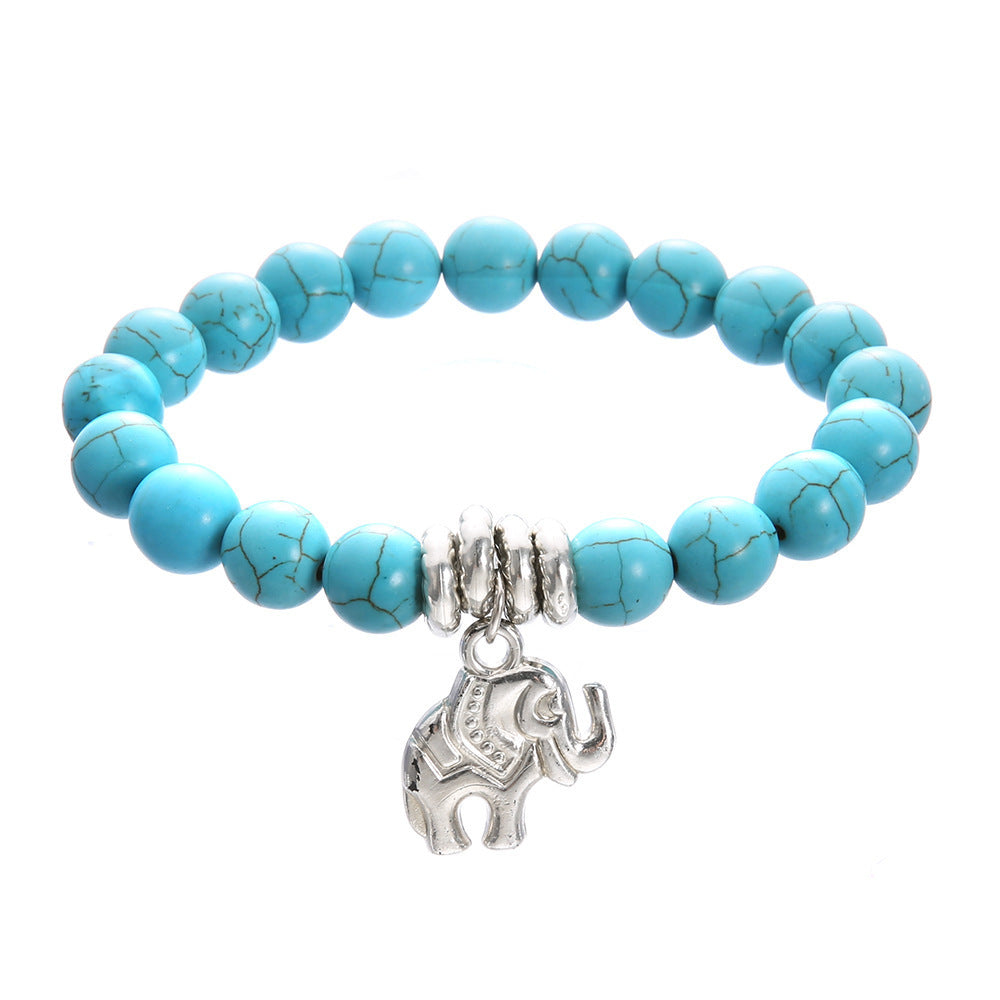 Wholesale Ethnic classic turquoise elephant anklet