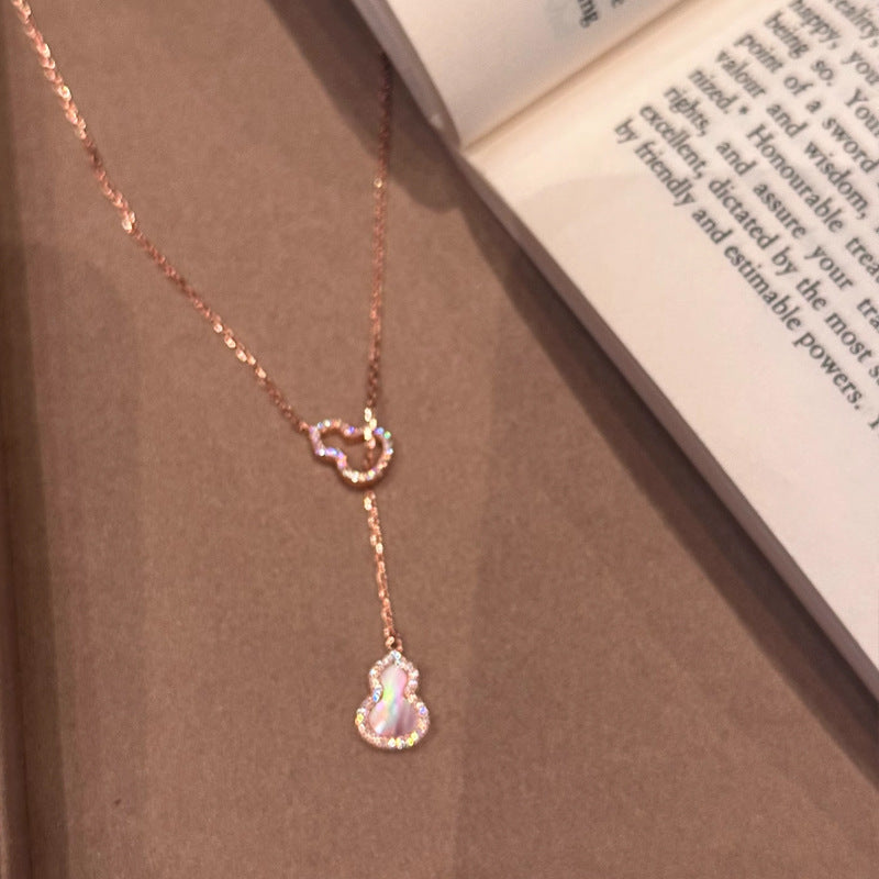 Wholesale Summer Light Luxury Pink Gourd Choker Necklace