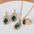 Wholesale Water Drop Heart Diamond Necklace Earring Set