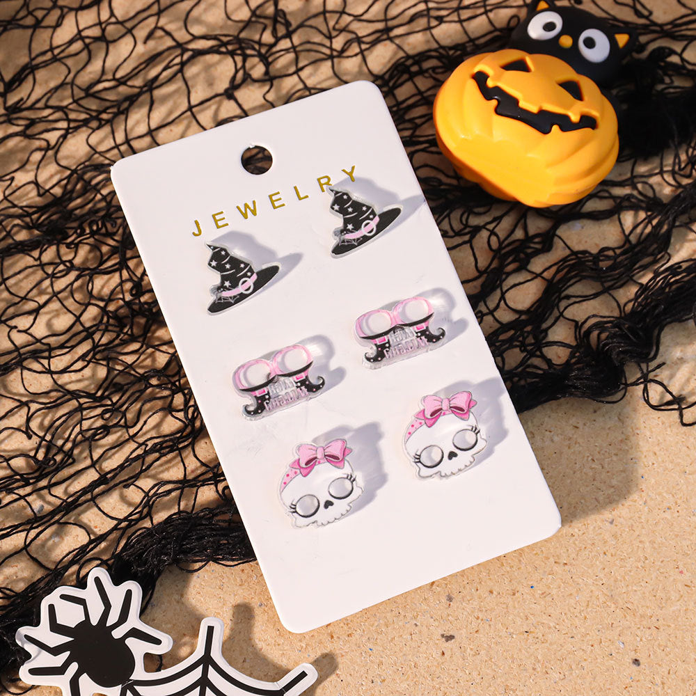 Wholesale  Acrylic Cute Ghost Bow Earrings