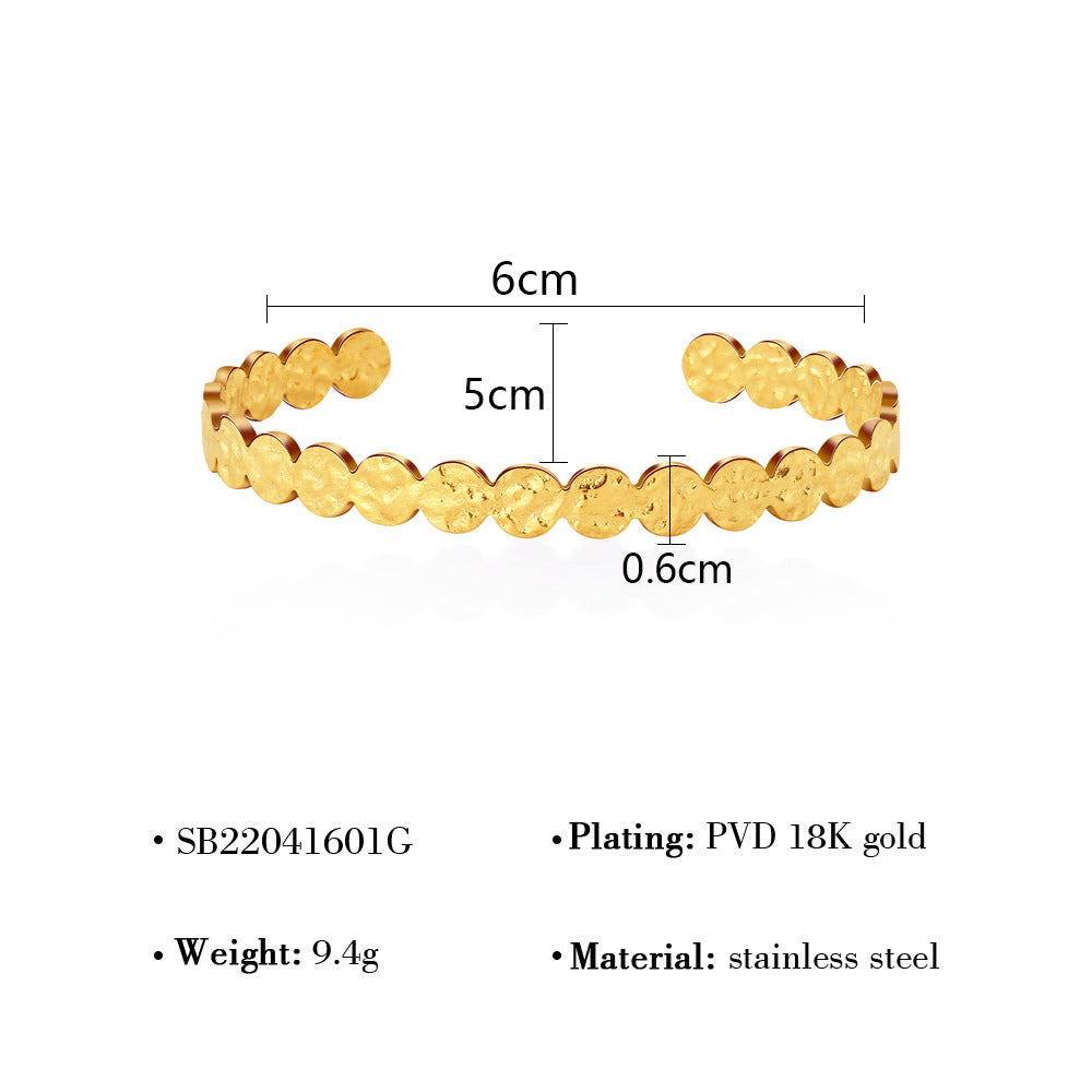 Wholesale Titanium Steel Beach Metal Flower Moon Diamond Bracelet