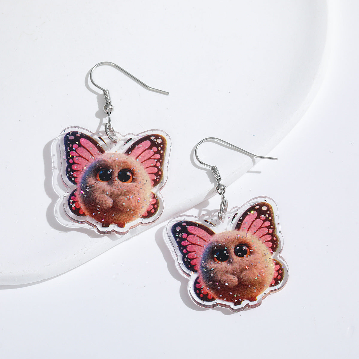 Wholesale Gradient Butterfly Colorful Acrylic Earrings ACC-ES-AnDao040