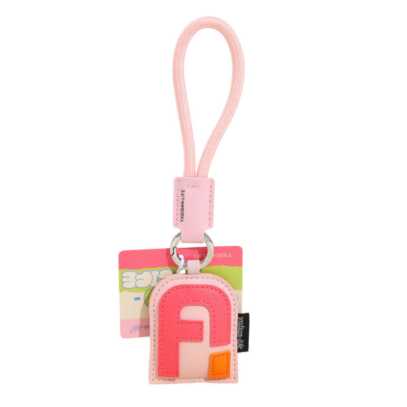 Wholesale Trendy 26 Letter PU Leather Keychain Pendant Graduation Gift Car Key Accessory