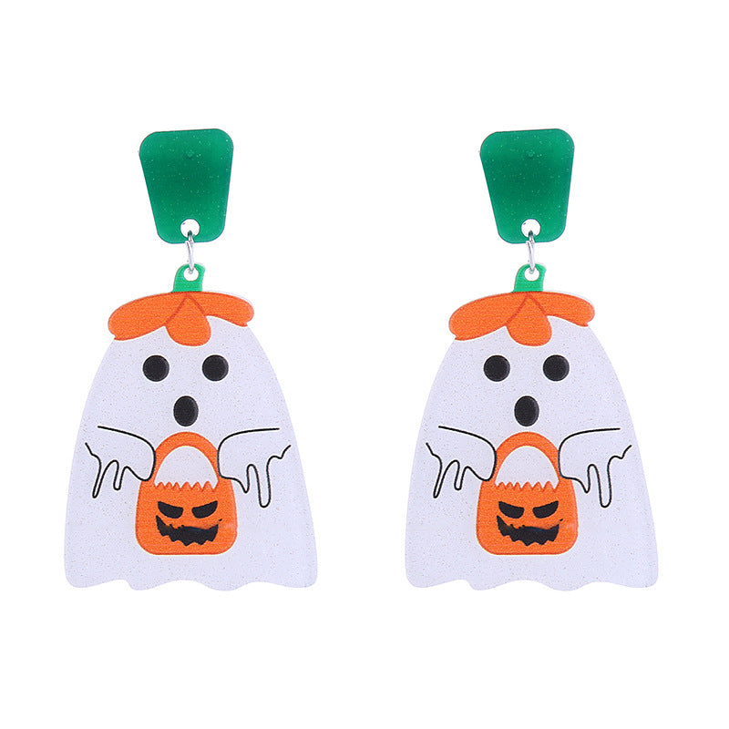 Wholesale  Acrylic  Earrings Pumpkin Skull Ghost Halloween Earrings