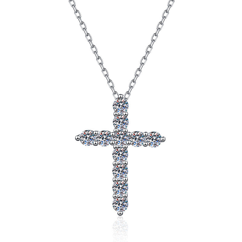 Wholesale Minimalist Cross Necklace 925 Silver Moissanite Pendant Women S Fashion Accessory Boutique Resale
