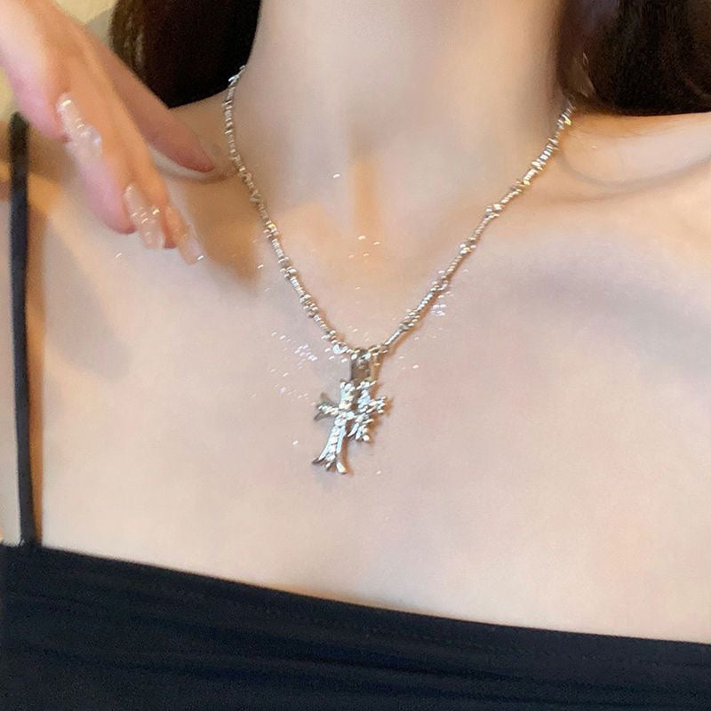 Wholesale Cross Rhinestone Pendant Clavicle Necklace
