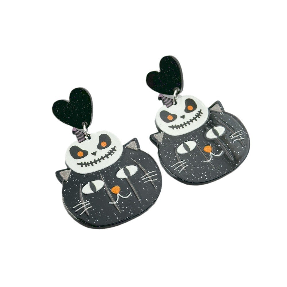 Wholesale Halloween Ghost Pumpkin Acrylic Earrings ACC-ES-Weiw006