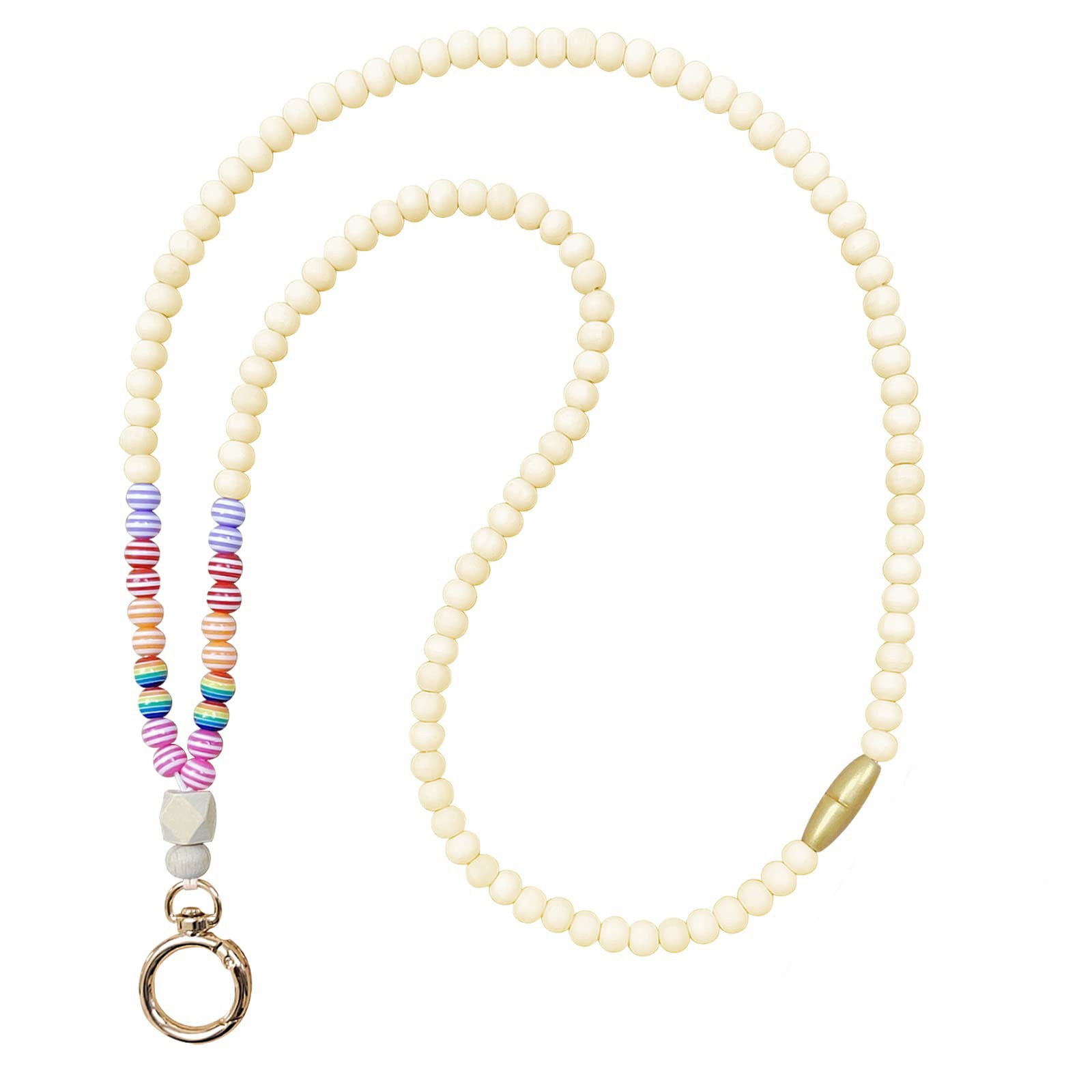 Wholesale Natural Stone and Wood Bead Open Ring Necklace