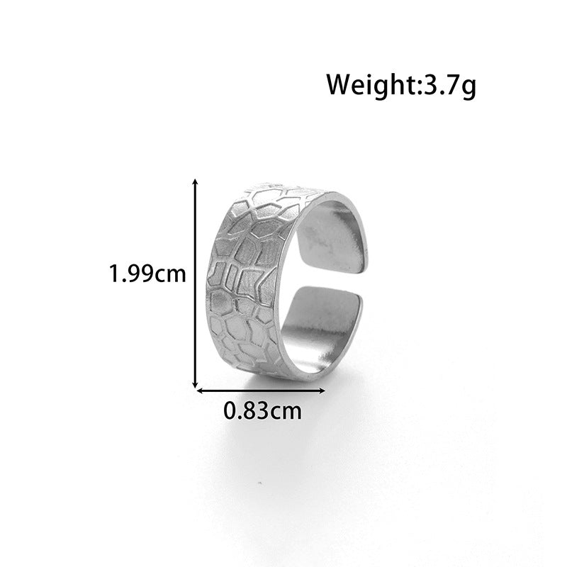 Wholesale Titanium steel stainless steel geometric flowers  opening adjustable ring