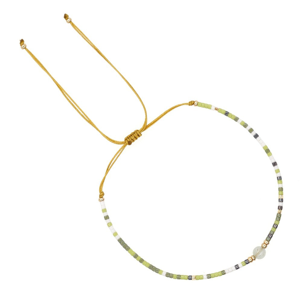 Bracelet de perles d'or des perles de riz en gros tissées à la main