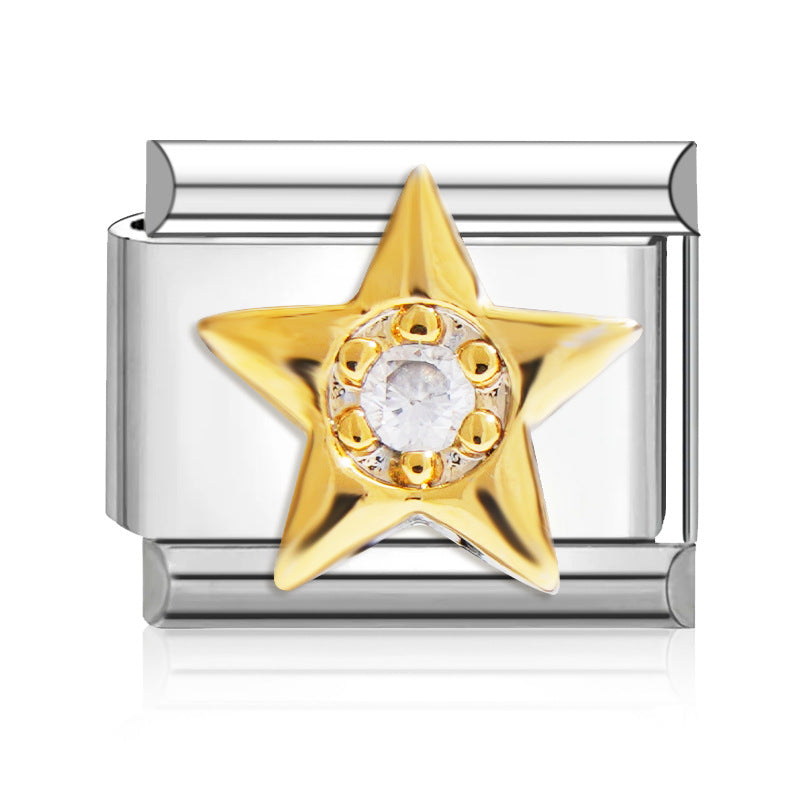 Wholesale 9mm Italian Charm Starter Bracelets DIY square Single Section Creative Stainless Steel Composable Bracelet