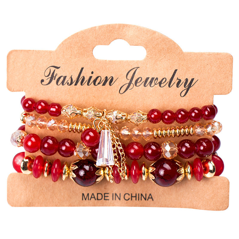 Wholesale Bohemian Multi-layer Crystal Temperament Bracelet ACC-BT-NaiHong002