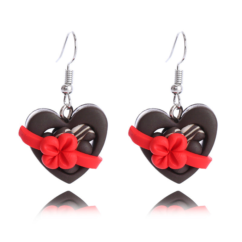Wholesale Polymer Clay Valentine' s Day XO Heart Envelope Earrings