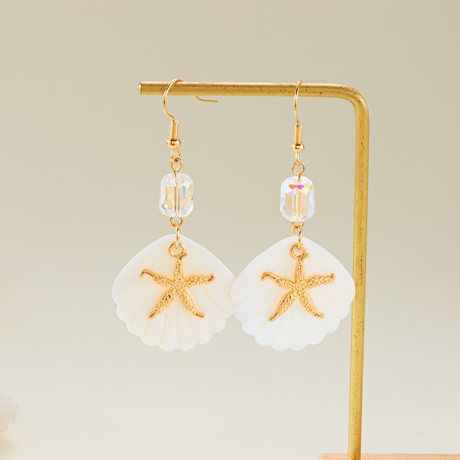 Wholesale Creative Geometric Round Rice Bead Earrings