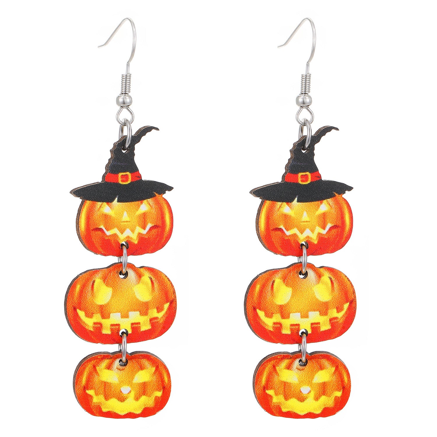 Wholesale  Halloween Wooden Color Printed Earrings