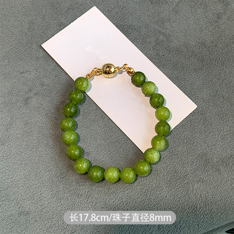Wholesale Geometric Layered Agate Beaded Necklace Green 6mm Multi-layer Jewelry Accessory