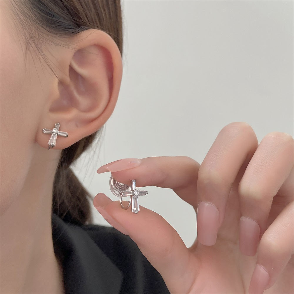 Wholesale Dark Diamond Cross Earrings