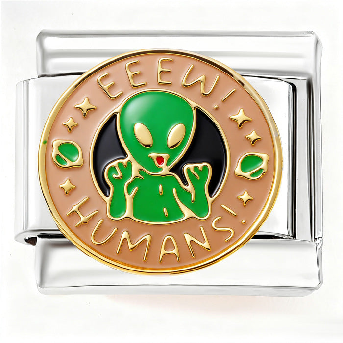 Wholesale Geometric circular oil painting fashion starry sky ocean sunset DIY Composable Bracelet Charms DIY Bracelets