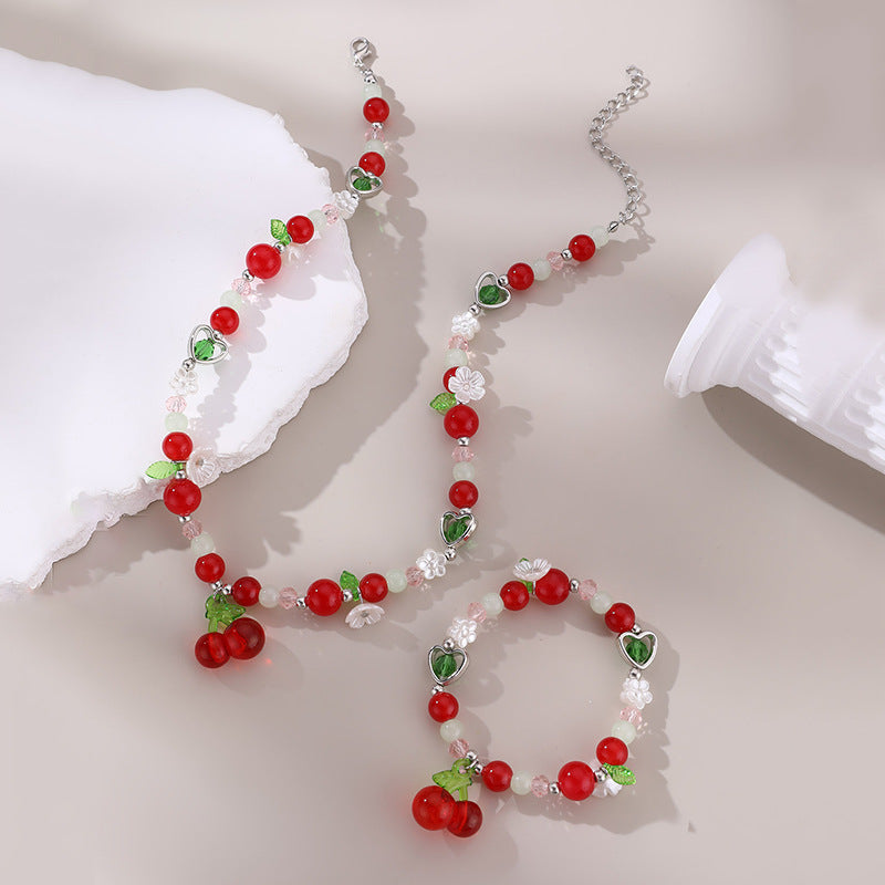 Wholesale Valentine's Day Cherry Necklace Bracelet