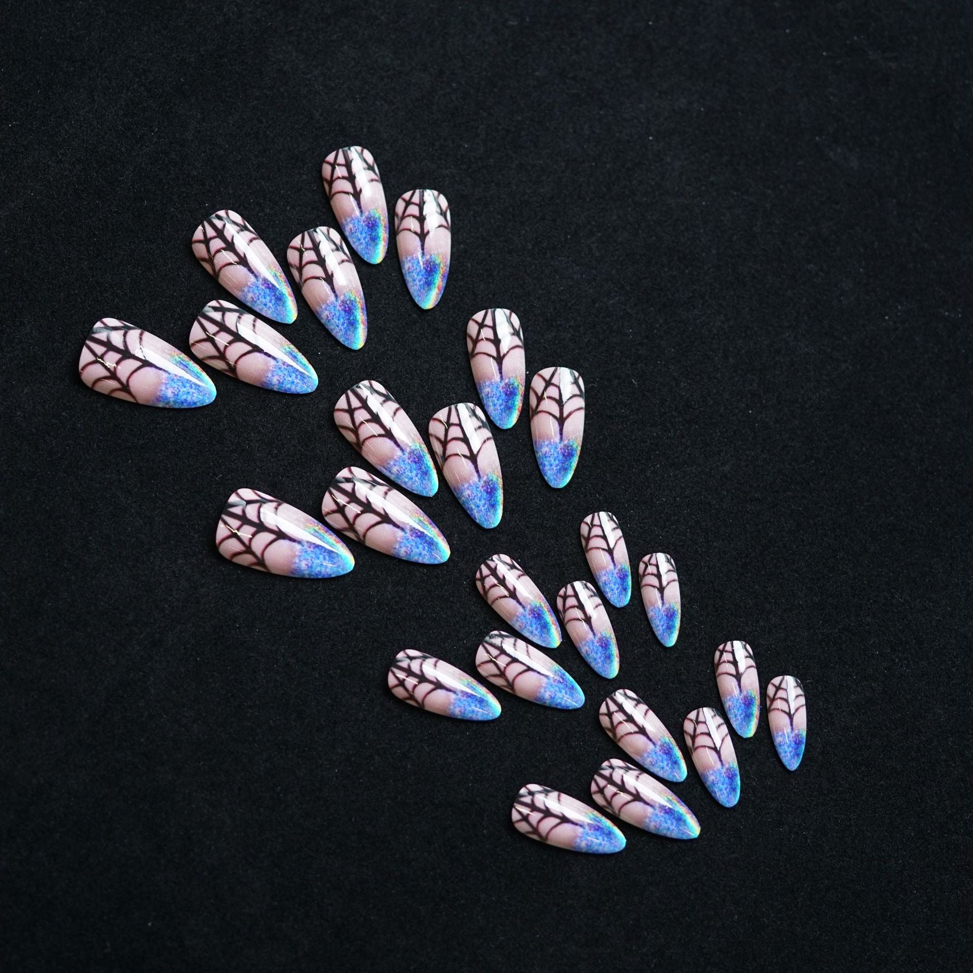 Wholesale 24 Pieces/ box  Laser  Web Nails Kits Nail Stickers