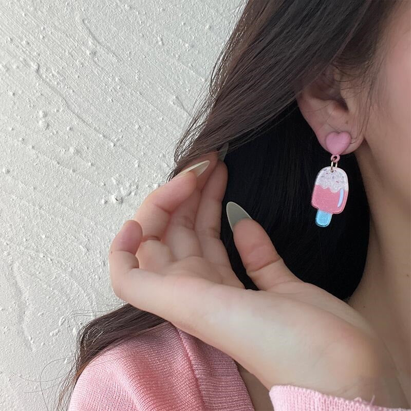 Wholesale Ice Cream Girl Cute Acrylic Earrings
