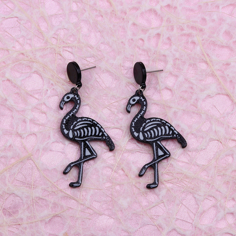 Wholesale    Acrylic Earrings,  Flamingo Bat Cat Skull Earrings