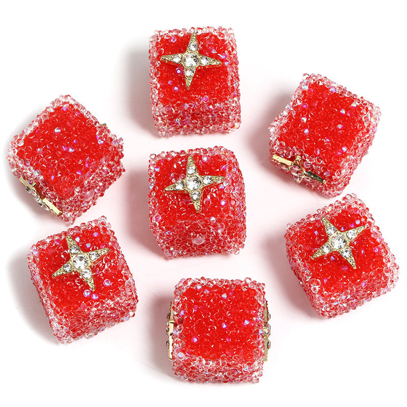 Wholesale of 5pcs Water Diamond Sugar Beads Butterfly Five Pointed Star Square Diamond Ball Beads ACC-BDS-BLG009