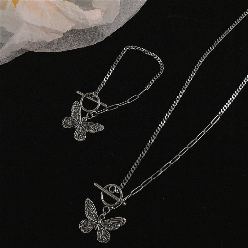 Wholesale Vintage Butterfly Pendant Necklace OT Clasp Clavicle Chain ACC-NE-Tongs010