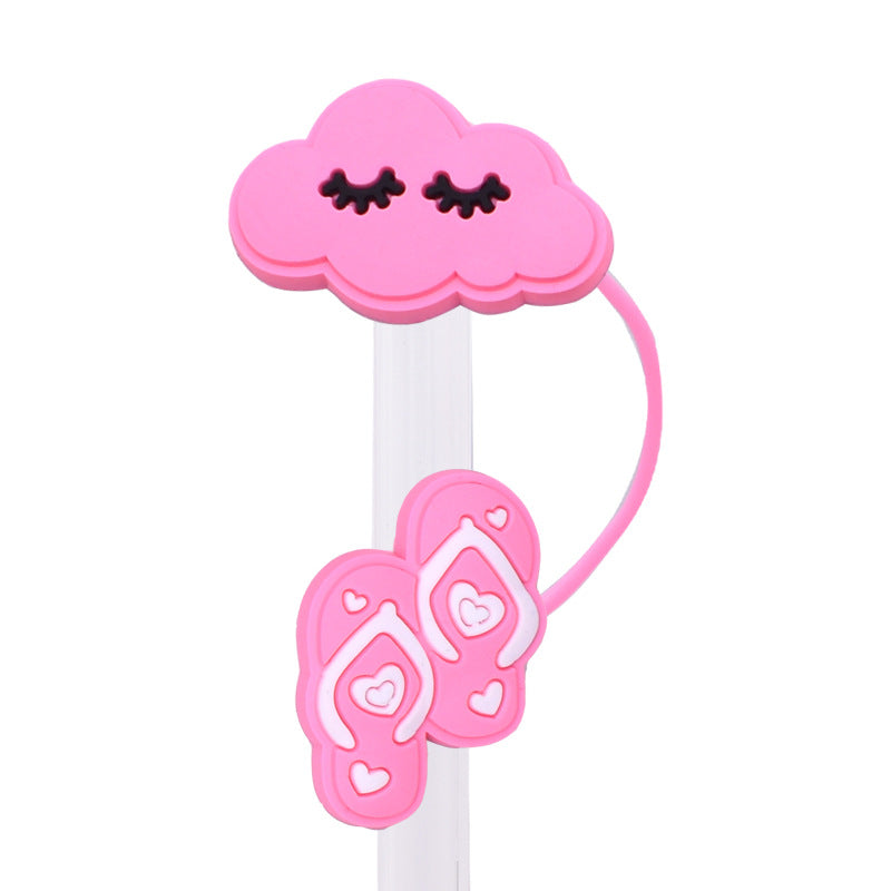 Wholesale Random 100pcs Cowboy Girl Series PVC Soft Straw Tube Cap