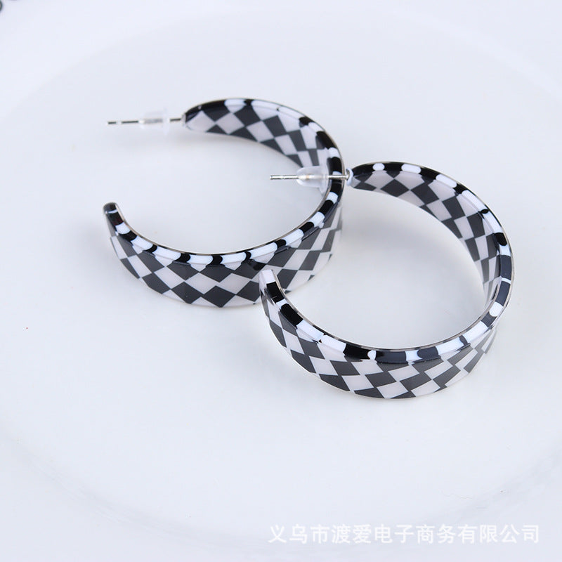 Wholesale  C- ring Geometric  Acrylic Earrings