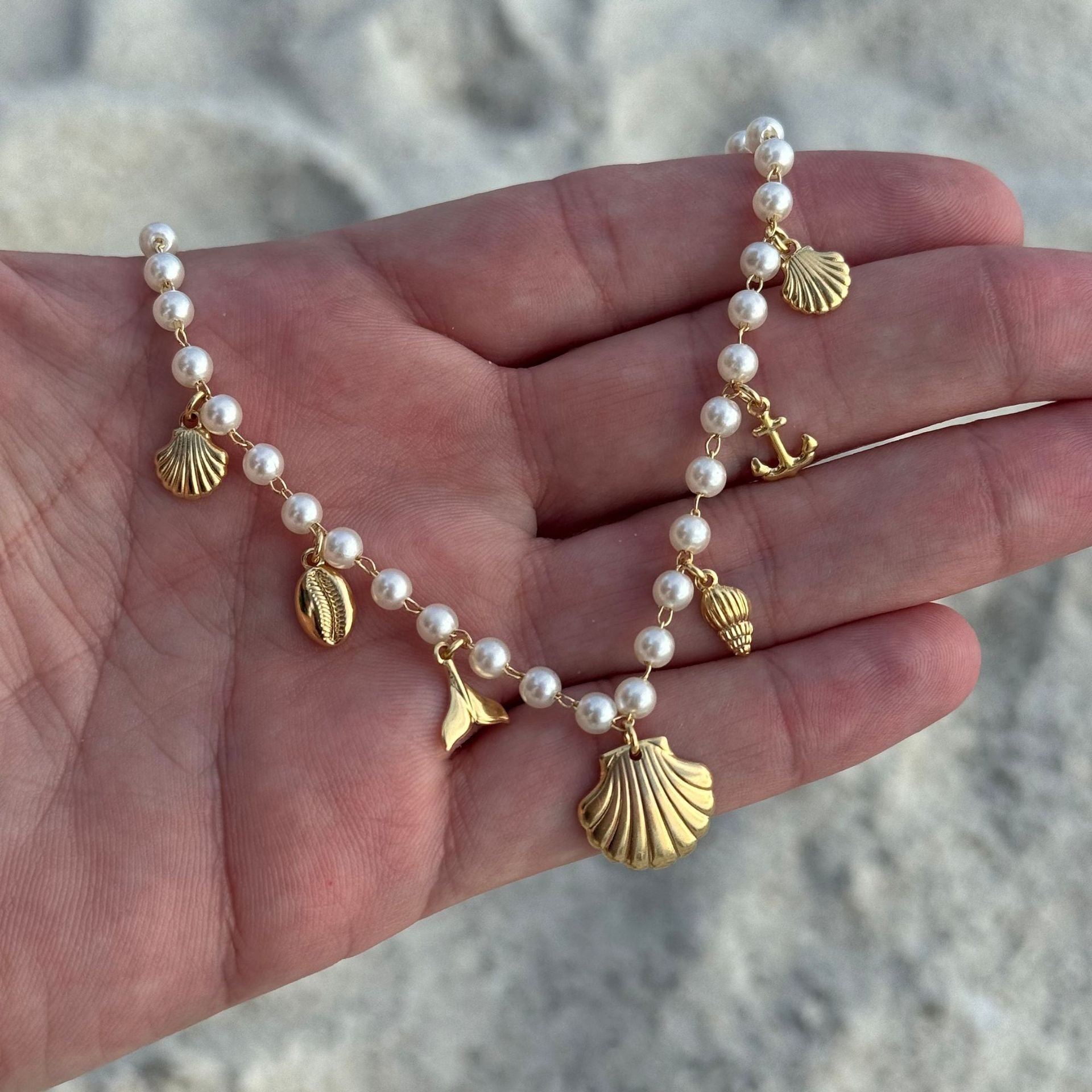 Wholesale Stainless steel fish tail,  seashell,  conch,  and anchor pendant necklace