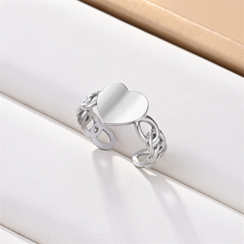Wholesale Stainless steel oil drop simple cool style open ring